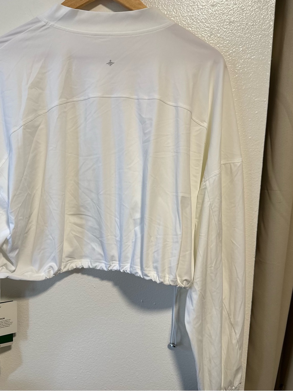 Halara White Zip-Front Cropped Windbreaker Top - Picture 2 of 5